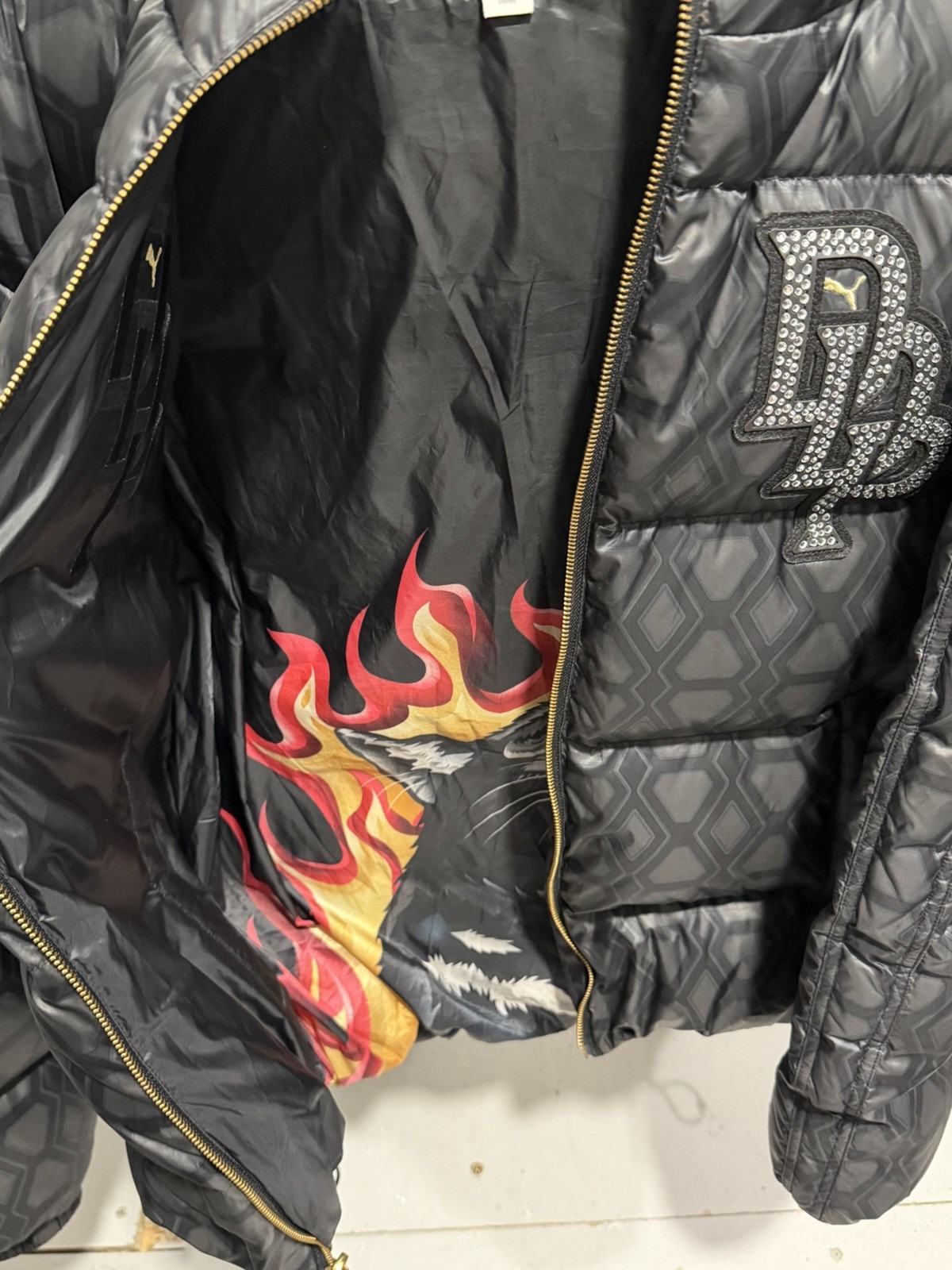 Puma x Dapper Dan Reversible Bomber PufferDown Jacket image 4