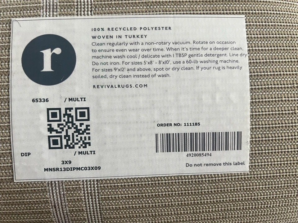 2’8” X 9’ - Poliéster 100% Reciclado Tejido en Turquía Foto 2 de 3