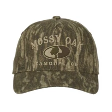 Men's Mossy Oak New Bottomland Camo 6 panel Structured Pre-Curved Adjustable Cap