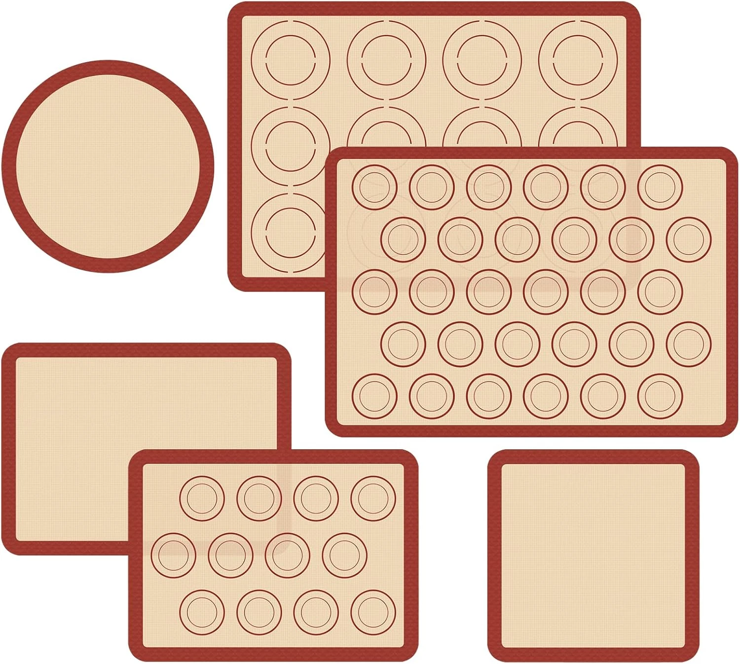 Silicone Baking Mat Set of 6, Macaron Silicone Baking Mat for Baking Sheets, Non
Opens in a new wind