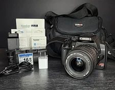 Canon EOS Rebel XTi 10.1MP Digital SLR Bundle Grip, Lens, Batteries, Case, Card✅