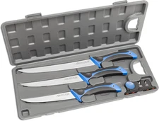 Fillet Knife Set - Reelflex Pak Features 3 Razor-Sharp Flexible Fillet Knives, 6