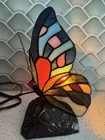 Tiffany Style Butterfly Stained Glass Lamp Accent Light Colorful