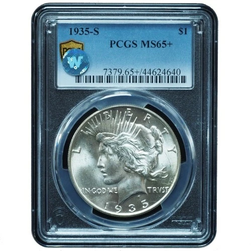 1935-S Peace Dollar MS65+ PCGS Certfified - Blast White Incredible Eye Appeal!
