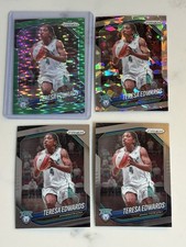 Teresa Edwards 2025 Panini WNBA Prizm 4 Card Lot #126 Green Pulsar /25 SSP & Ice
