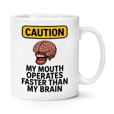 Warnung My Mund Arbeitet Schneller Als Mein Gehirn 284ml Becher Tasse Adhd Witz