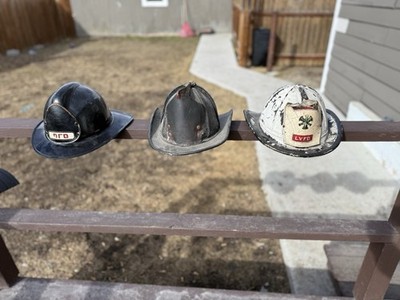 Vintage Firefighting & Rescue Helmets Lot of 3 LVFD & Department Markings