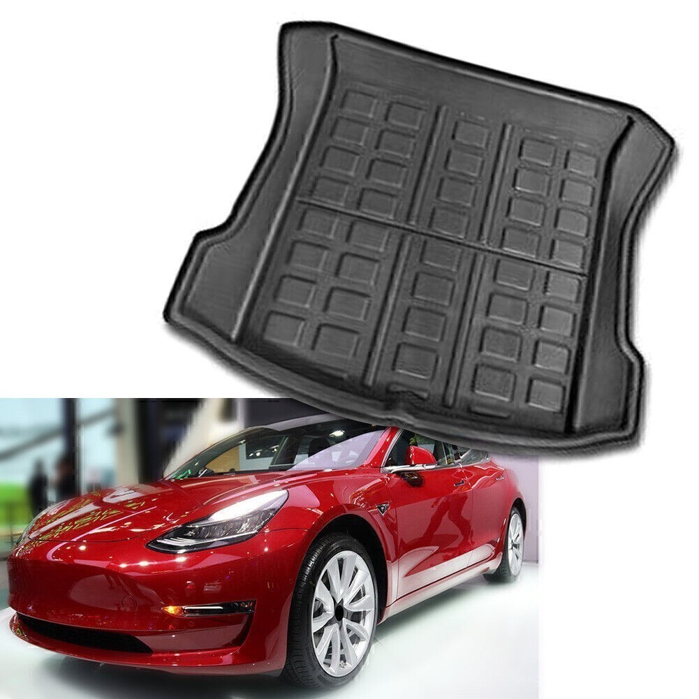 Black Fit Tesla 2017 2018 2019 Rear Trunk Tray Cargo Liner Boot Floor Mat Carpet