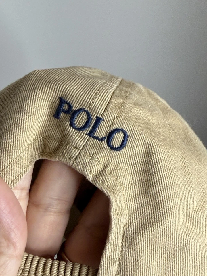 Ralph Lauren Layette Pequeño Pony Sombrero Gorra Niño 12M - 24M Caqui Espalda Elástica Foto 2 de 4