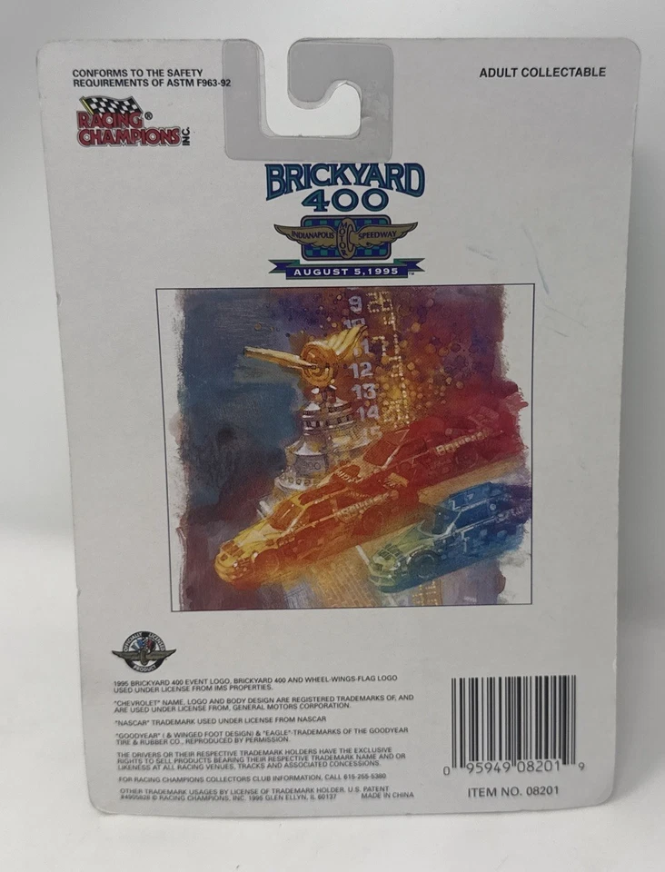Camioneta Chevy Racing Champions Brickyard 400 Race 1995 #95 diecast con tarjeta Foto 2 de 2
