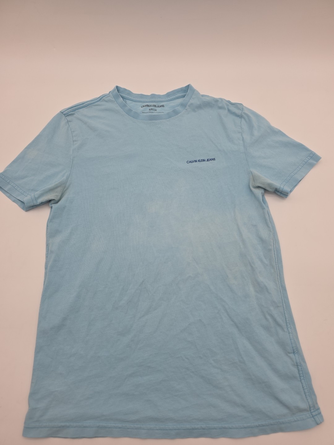 Calvin Klein Spell Out T-shirt Men Small Blue Tee.#44445