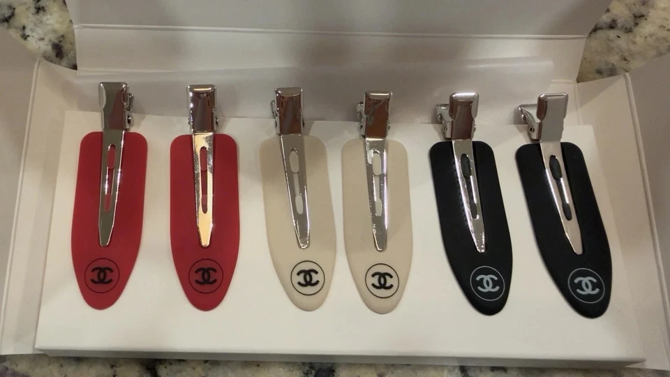 NEWChanel Beaute Hair Pin Hair Clip Hair Accessory Black/White/Red 6 Boxed Sets - Image 3 of 4