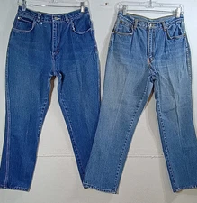 Lot of 2 Vtg Gitano Womens Sz 13/14 Short Jeans Hi Rise Blue Jeans Denim 28x27