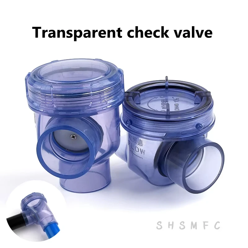 1Pc 50Mm UPVC Transparent Check Valve Garden Irrigation Angle Non-Return Valve A