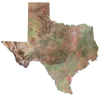 Texas Satellite Map GLOSSY POSTER PICTURE PHOTO PRINT BANNER 11913