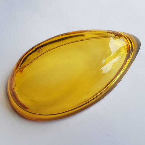Art Glass Bohemia Czech amber boat dish Hanus design Gablonz Glassworks 1960s - Picture 7 of 10