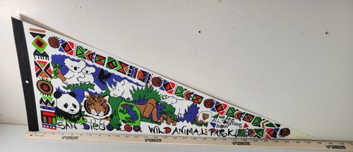 San Diego Zoo Wild Animal Park Souvenir Pennant Banner Flag Gorilla Tiger Panda - Picture 4 of 6