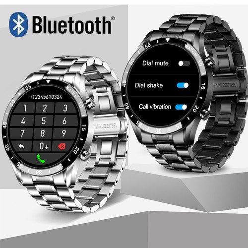 Bluetooth Smartwatch Luxus Herren Armband Herzfrequenz Pulsuhr Fitness Tracker# - Bild 1 von 15