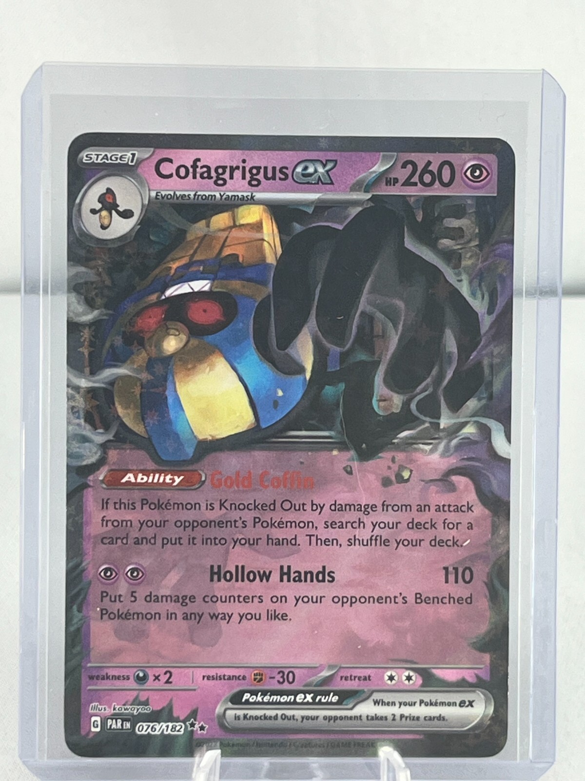 Pokemon Paradox Rift Cofagrigus ex 76/182 Double Rare