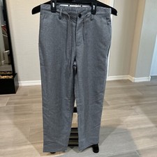 Shein Women's Zip Up Button Front Drawstring Straight Leg Pants Gray Medium NWT