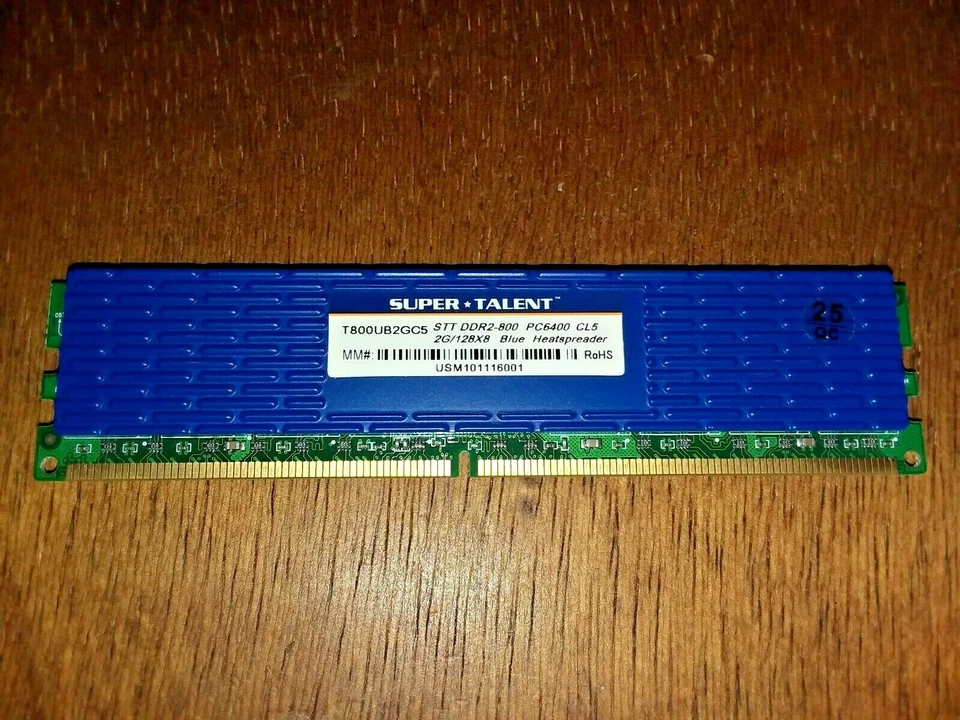 Super Talent DDR2-800 2 GB 128x8 CL5 Memory RAM T800UB2GC5 - Image 2 of 2
