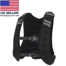 Weighted Vest 10-20lbs Weight Reflective Workout Strength Training Running Black