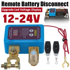 Car Remote Battery Disconnect Kill Switch LCD Voltage Display 12V 240A Shut Off