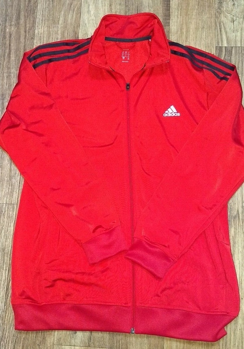 Adidas Red/Black Track Jacket Large EXC | eBay
