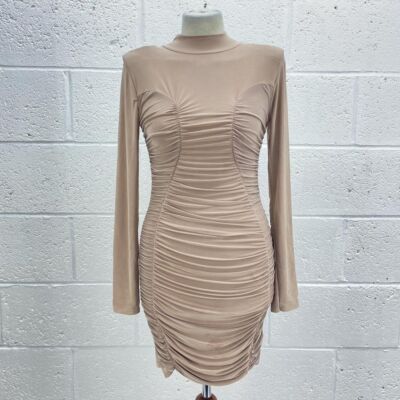 PUBLIC DESIRE TAN MINI DRESS RUCHED SLINKY DOUBLE LAYER PREMIUM Y2K UK 10 | eBay UK PUBLIC DESIRE TAN MINI DRESS RUCHED SLINKY DOUBLE LAYER PREMIUM Y2K UK 10 | eBay UK