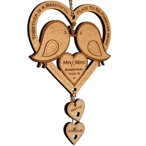 Personalised Wedding Gift Love Birds Engagement Wood Lucky Personalised Wedding Gift Love Birds Engagement Wood Lucky