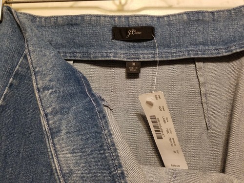 J. CREW Denim pencil skirt in frosty sky wash, blue, Cotton/elastane Size 31 NWT - Picture 9 of 11