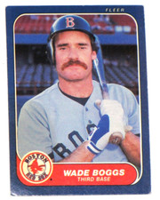 Fleer Wade Boggs All Star Baseball Card # 341 Boston Red Sox 1986