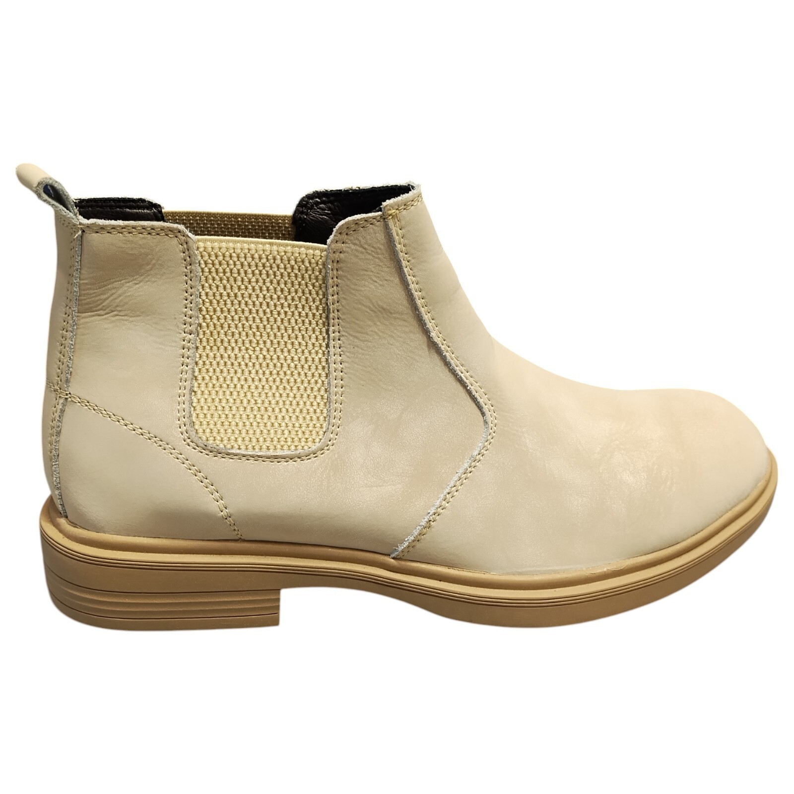 SAOLA Stivaletti Chelsea grossi uomo taglia 7 5 marrone chiaro comodi suola gomma punta tonda slip on