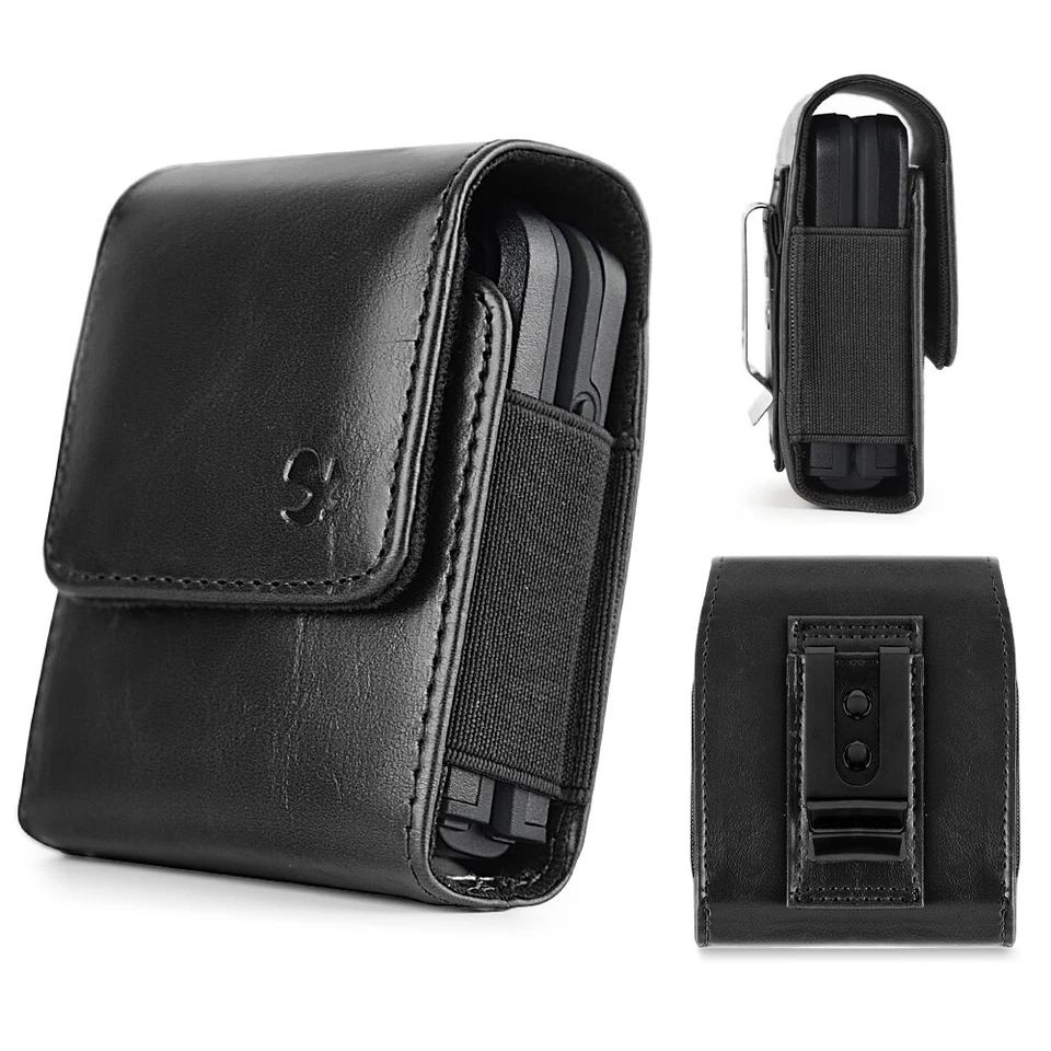 Men's Luxury Faux Leather Belt Loop Holster For Samsung Galaxy Z Flip 5 / Flip 4 - Image 2 of 4
