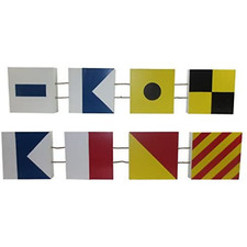Nautical Flag Box Signs, Wall Art, Beach Themed D cor, Set of 2 Assorted Colors,