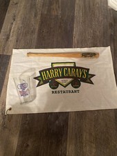 Harry Caray’s Bar golf towel, Glass, Mini Bat. Vintage Rare Restaurant Bar, Cubs