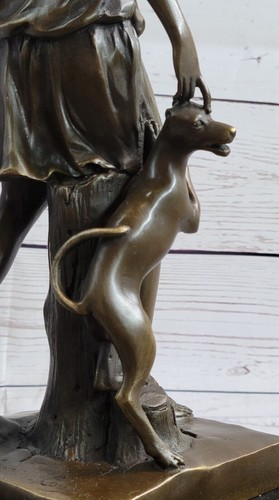 Bronze Large Roman Greek Mythology Diana and Hound Art Sculpture Statue Gift NR - 第 8/10 張圖片