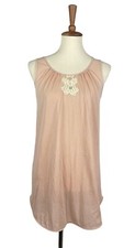 Vintage 60s Kayser Short Nightgown Nylon Lingerie Size M Peach Pink