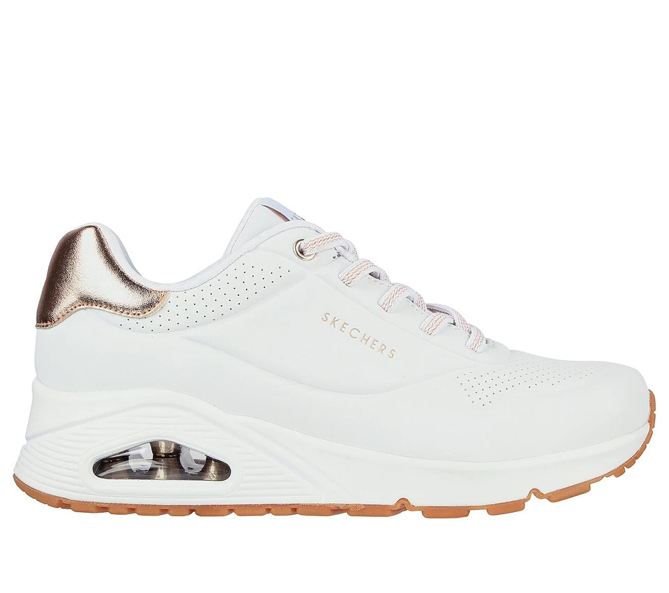 Skechers Femmes Slippers Sneakers Chaussures De Sport Chaussures Blanches 155196 - Photo 1/4
