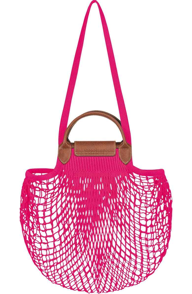 Longchamp Le Pliage Filet Knit Mesh Handel Bag Shopper ~NWT~ Candy