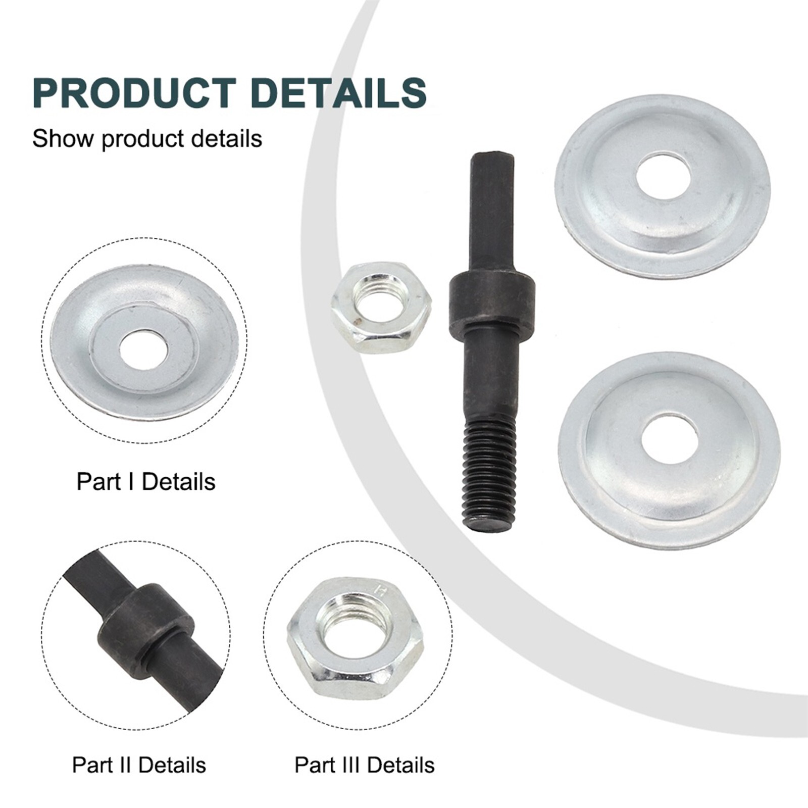 "Bench Grinder Spindle Adapter with Abrasion Resistant Finish Steel