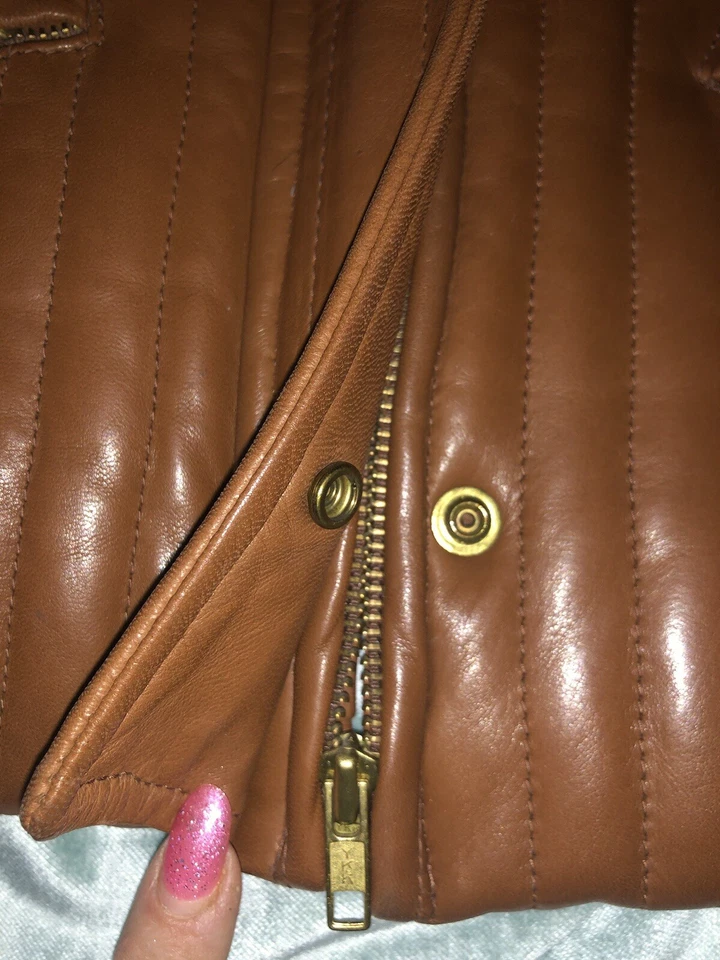 Ralph Lauren Blue Label Brown Soft Leather Fitted Vest Size Medium - Image 2 of 4