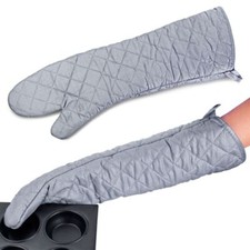 Extra Long Oven Mitts Heat Resistant Cotton Lining Oven Thick Gloves Kitchen