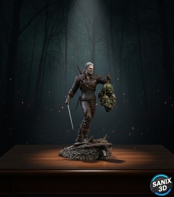 The Witcher   3D Resin Druck Figur Modell | Unbemalt & mehrteilig zum Bemalen