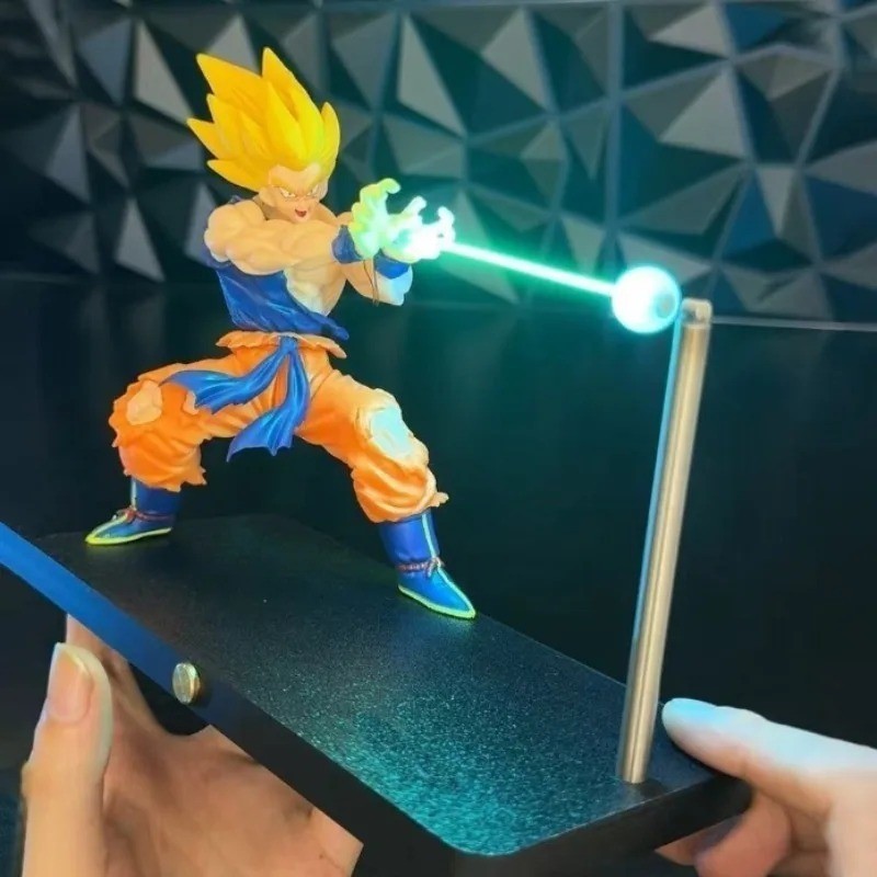 Dragon Ball Kakarotto Son Goku Kamehameha Onda Lámpara de Luz Magnética Modelo Ornamen