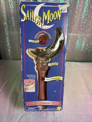Vintage Bandai Sailor Moon Cosmic Crescent Wand 1995 Working