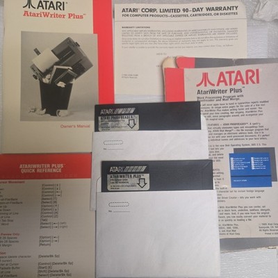AtariWriter Plus Word Processing Program Disk Atari 800/800XL /130XE/65XE/1200XL