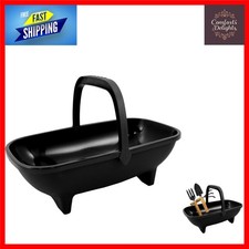 Versatile Black Garden Trug Basket with Handle 53cm for Tools & Produce