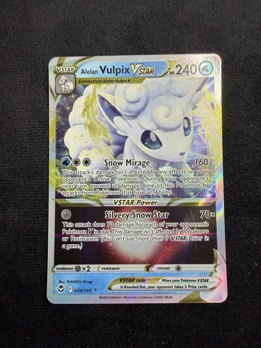 Alolan Vulpix VSTAR 034/195 - Silver Tempest - NM Pokemon TCG
