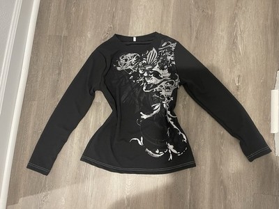 Black Alt Emo Y2k Cyberpunk Long Sleeve Shirt